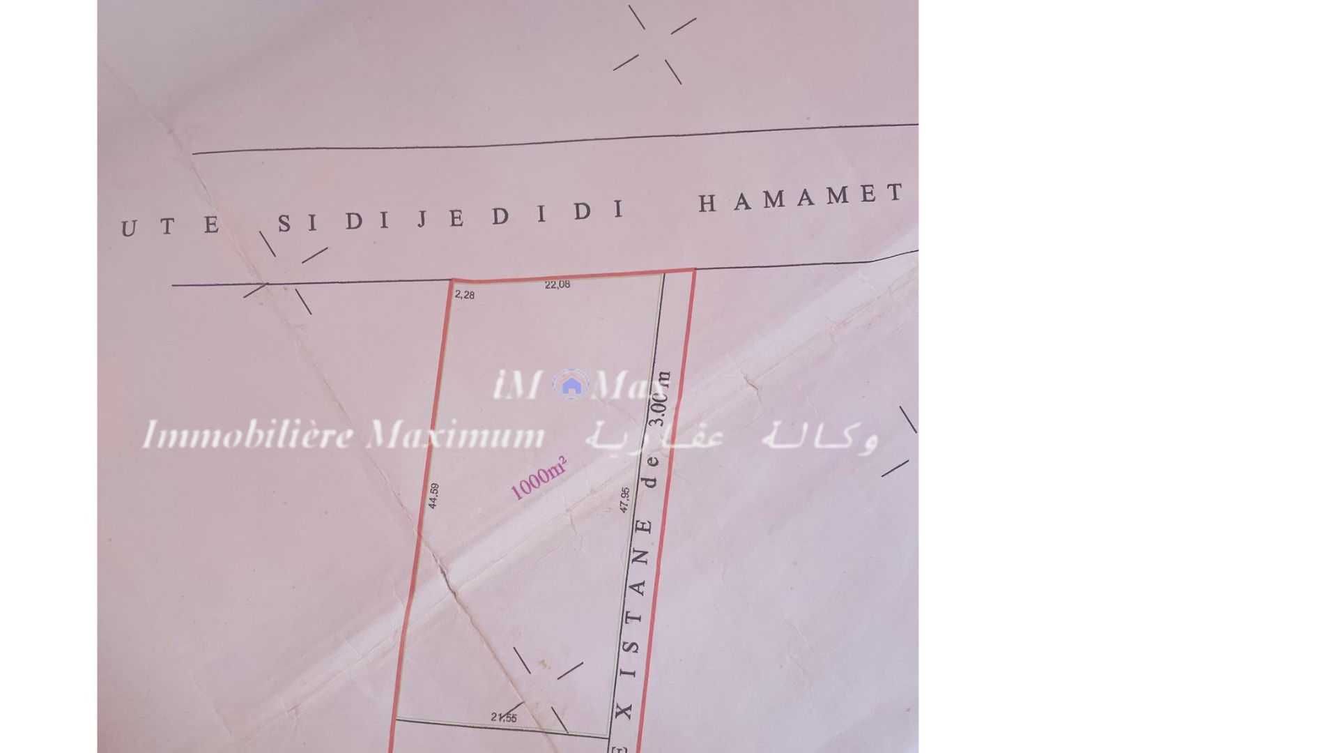 Hammamet Hammamet Terrain Terrain nu Un terrain sur la route principale de sidi hammed
