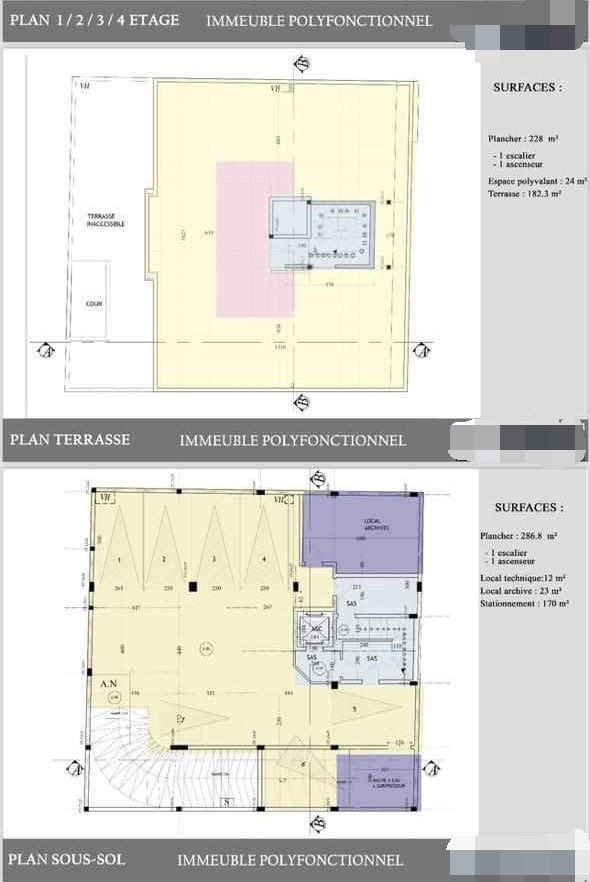 El Menzah Tunis Belvedere Location Autre Immeuble en finition 1235 m au belvdre