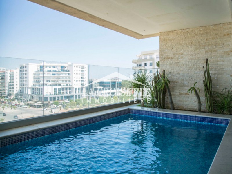 La Marsa Berge Du Lac Location Appart. 4 pices Penthouse meubl s3 avec piscine mal0376