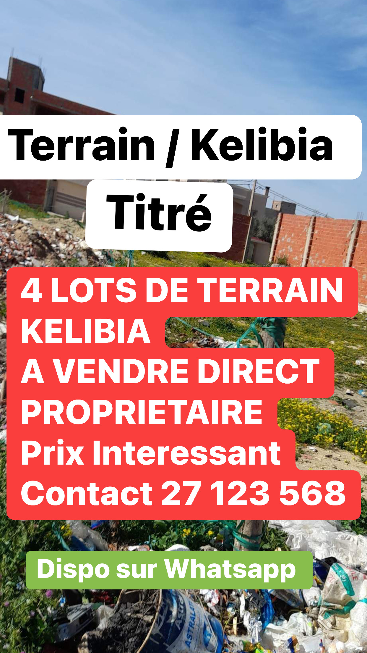 Kelibia Kelibia Terrain Terrain nu Terrain titre cite riadh 6