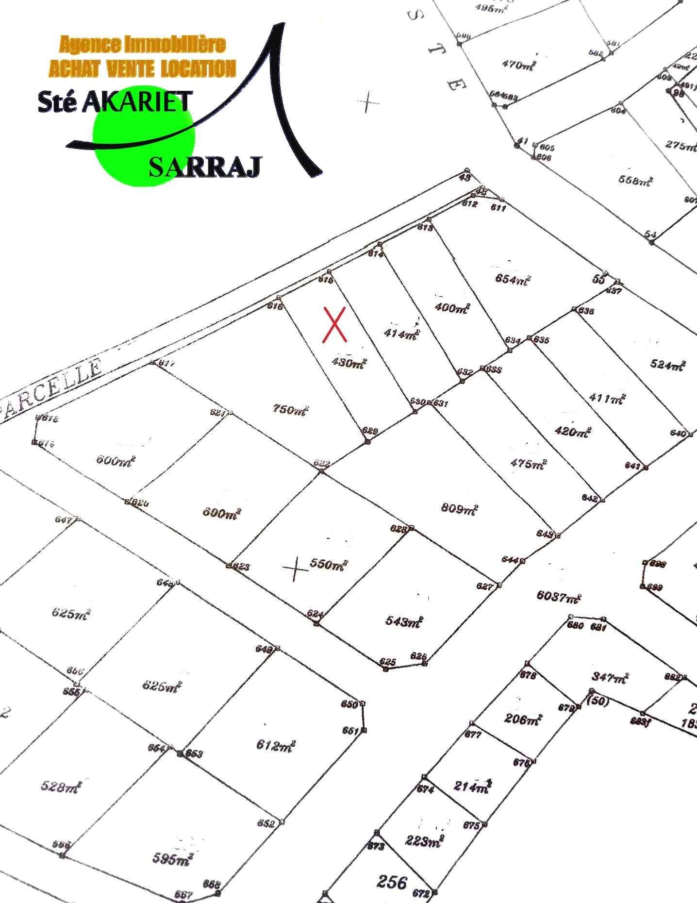 Sousse Jaouhara Khezama Ouest Terrain Terrain nu Terrain d'habitation zone des villas 430m  khzema