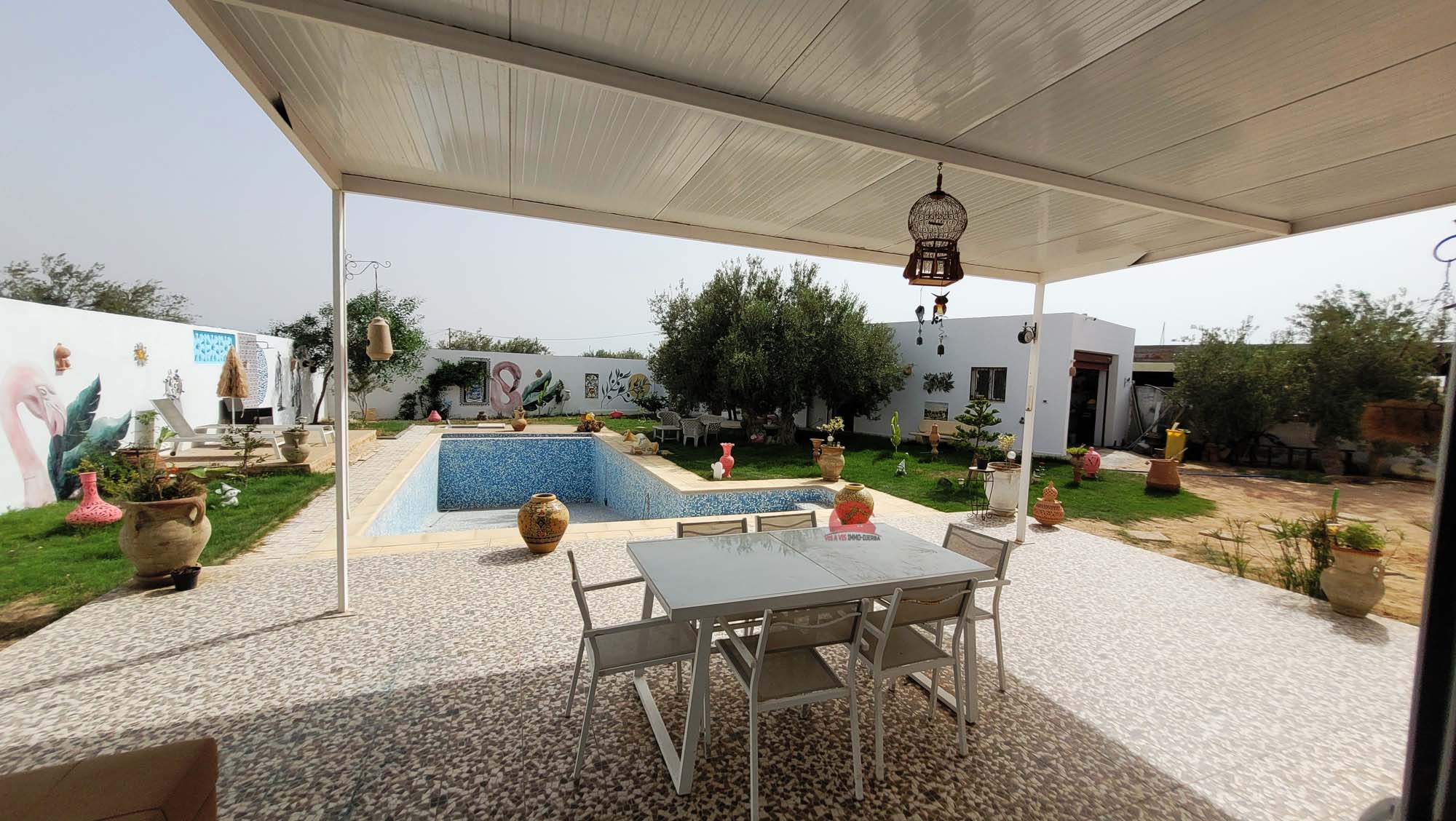 Djerba - Houmet Essouk Djerba  Vente Maisons Villa meublee avec piscine a mellita djerba zu