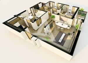 La Marsa Gammart Vente Appart. 1 pice Appartements   sur plan  hh-ref5180a