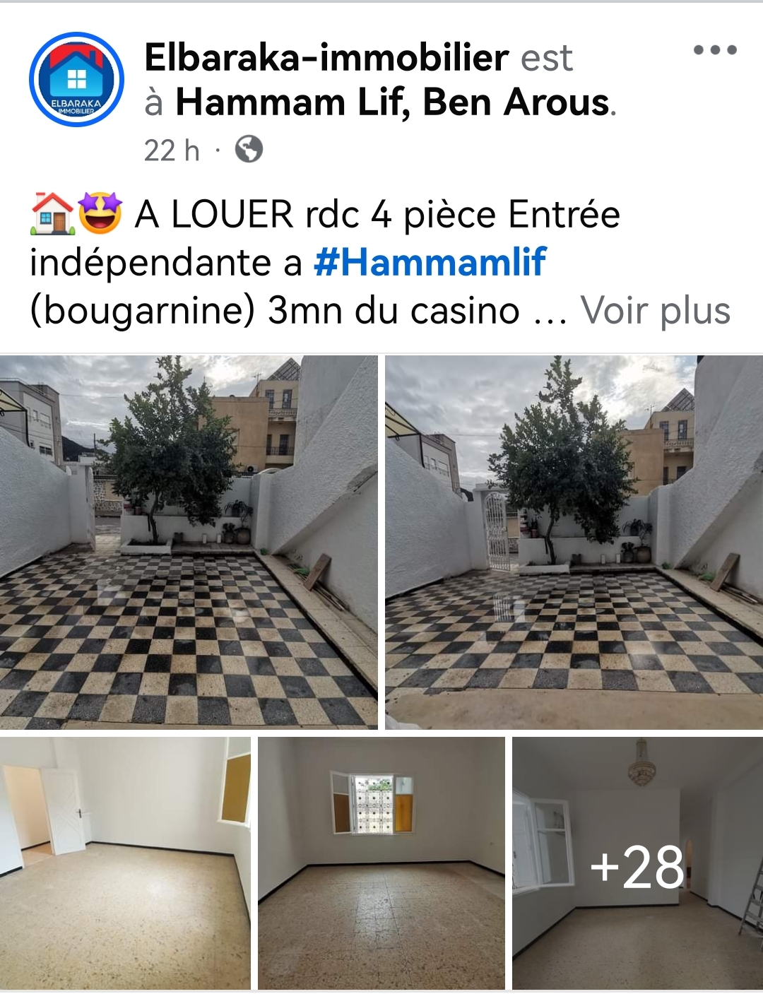 Hammam Lif Hammam Lif Location Appart. 4 pices Rdc 4 pice  a hammam lif 700dt