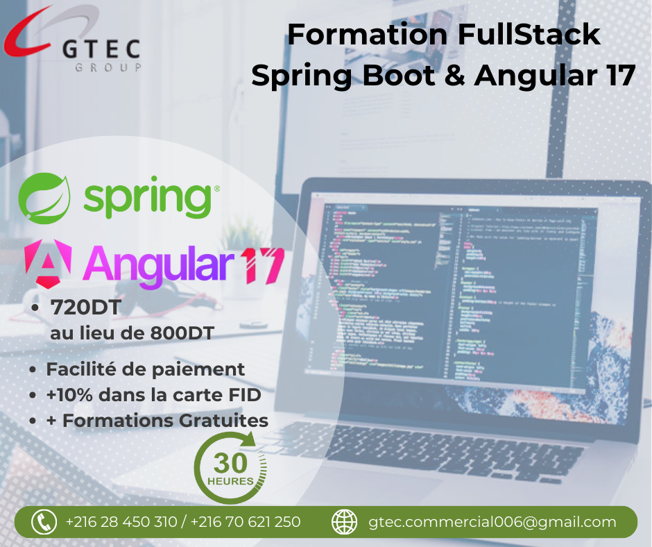 Ariana Ville Cite Ennasr 2 En groupe Autre Devenir dveloppeur fullstack angular spring boot