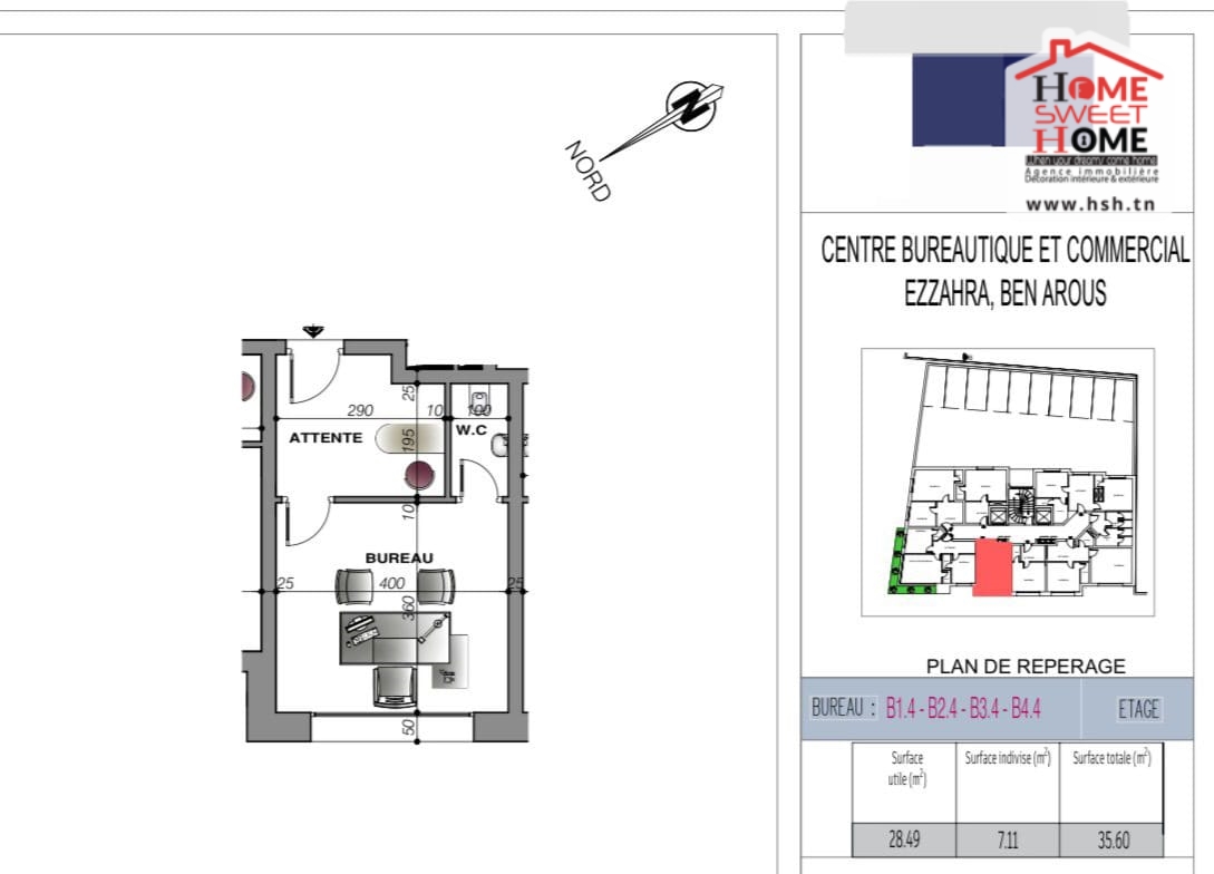 Ezzahra Ezzahra Vente Appart. 2 pices Bureau h1 loda  ezzahra