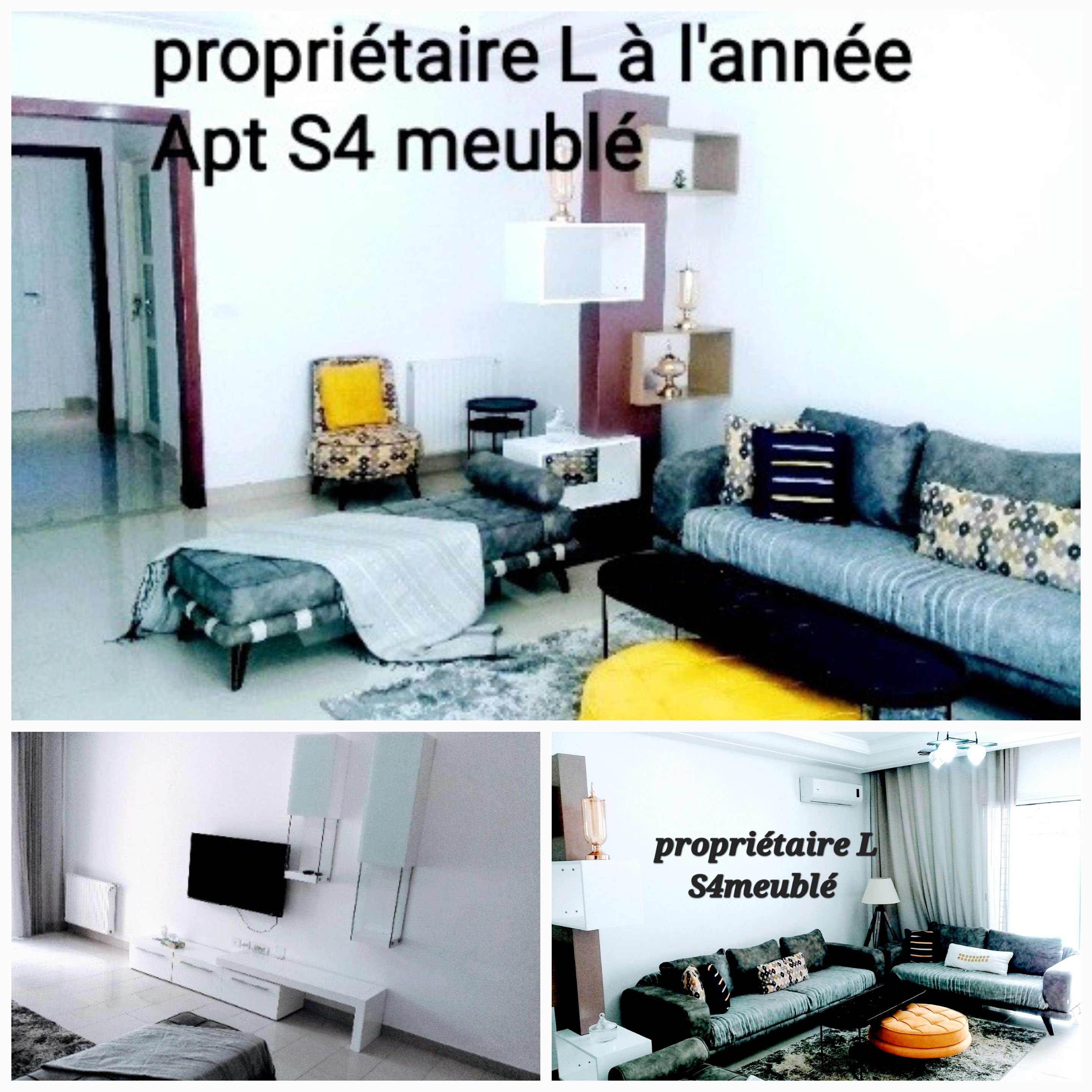 La Marsa El Aouina Location Appart. 5 pices+ Particulier l s4 meubl proche lac2 pr tranger