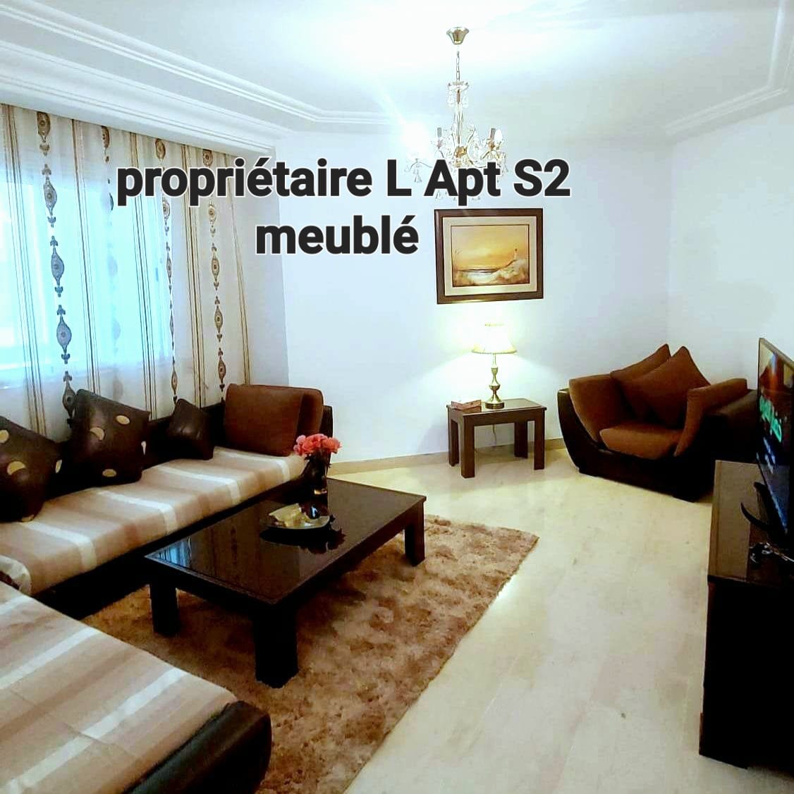 La Marsa El Aouina Location Appart. 3 pices S2 richement meubl  jardin de laouina