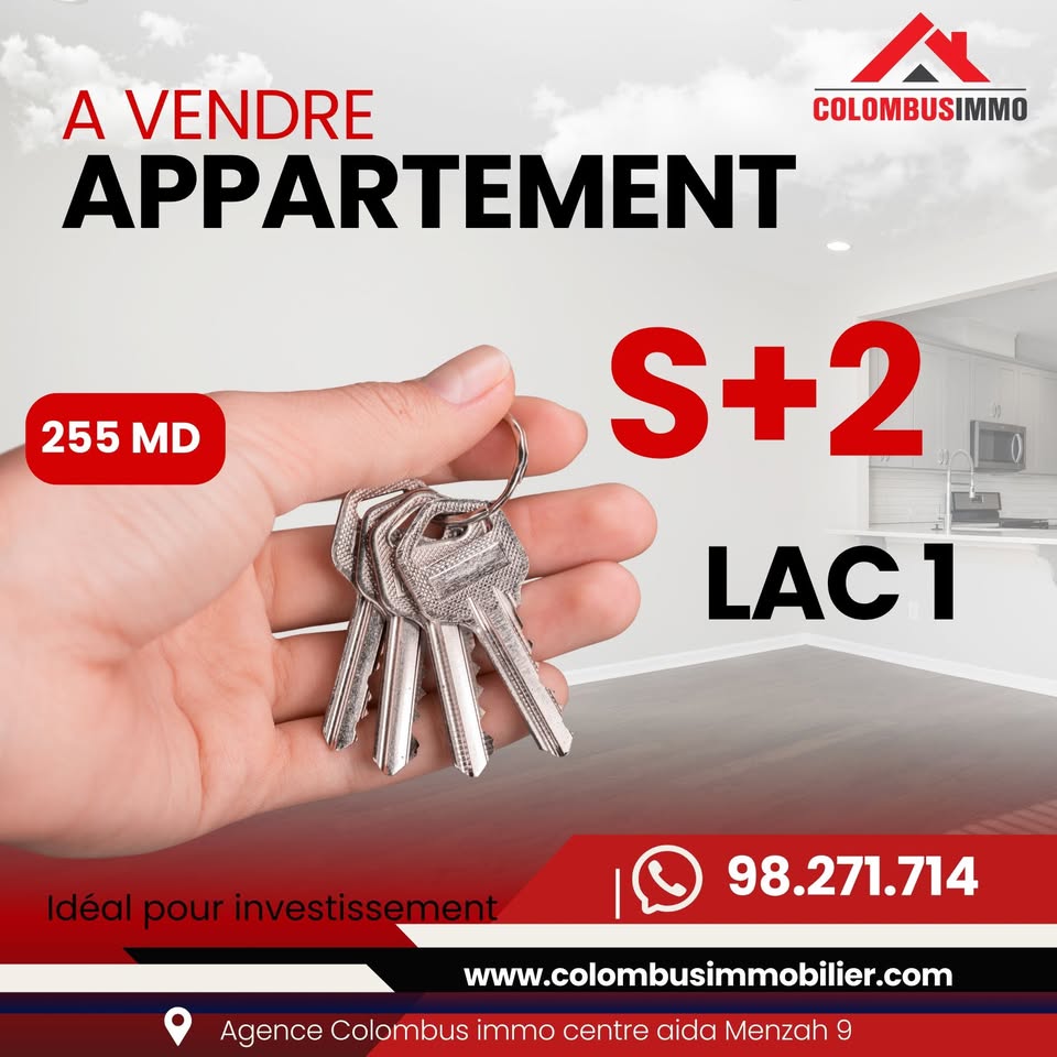 La Marsa Berge Du Lac Vente Appart. 3 pices Appartement s2 aux berges du lac