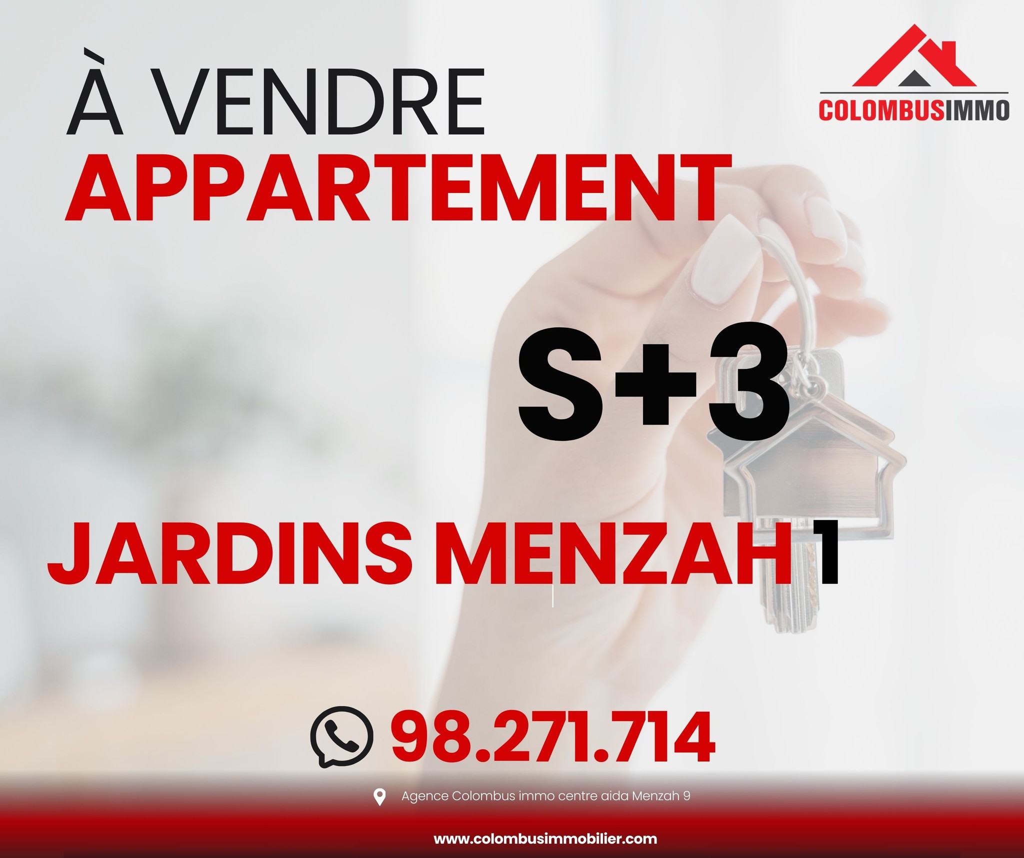 Mnihla Jardins d'el Menzah Vente Appart. 4 pices Appartement s3  jardin d'el menzah1