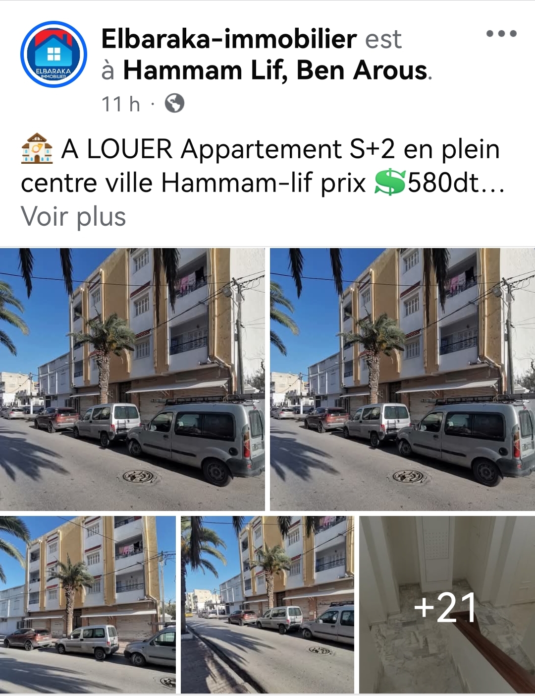 Hammam Lif Hammam Lif Location Appart. 3 pices Appartement s2 centre ville hammam lif 580