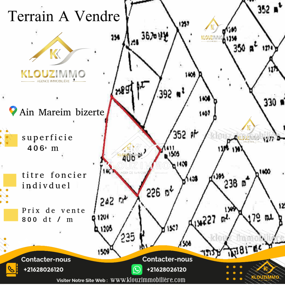 Bizerte Nord Bizerte Terrain Terrain nu Terrain a ain  mareim bizerte