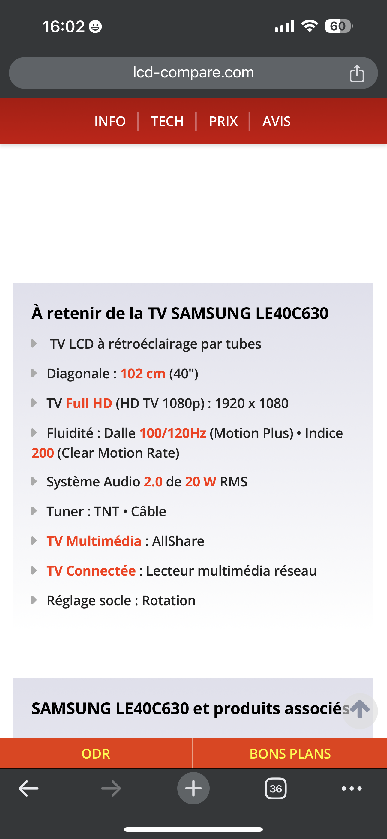 La Soukra Aeroport Tunis Carthage Tlviseur Tl. LCD Samsung full hd 40 pouces